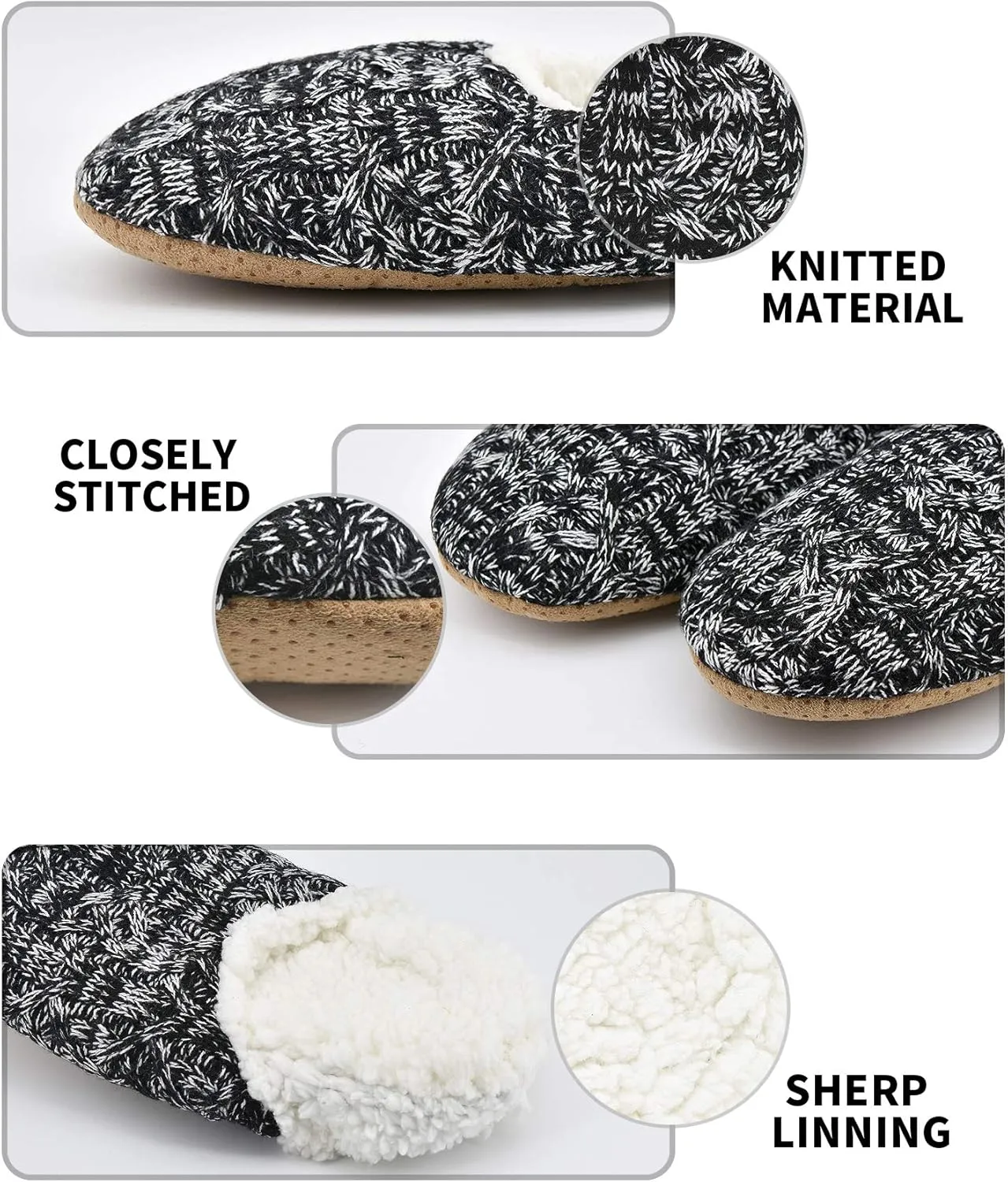 DICUIRD Mens Slipper Socks With Non Skid Bottoms, Warm Slipper Socks With Grippers For Men, Fuzzy House Knit Slippers