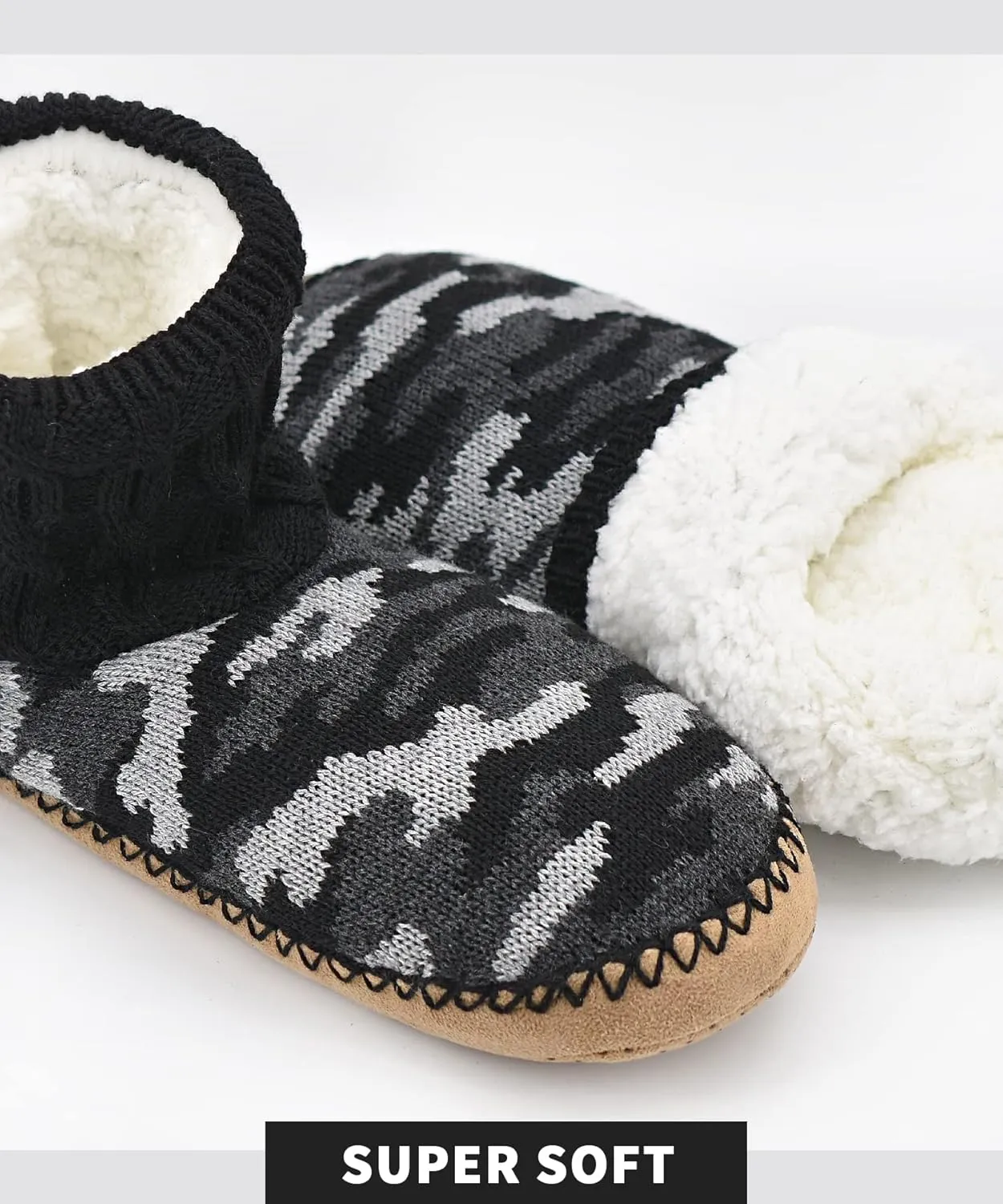 DICUIRD Men's Slippers Socks Autumn Winter Indoor Non-Skid House Slippers