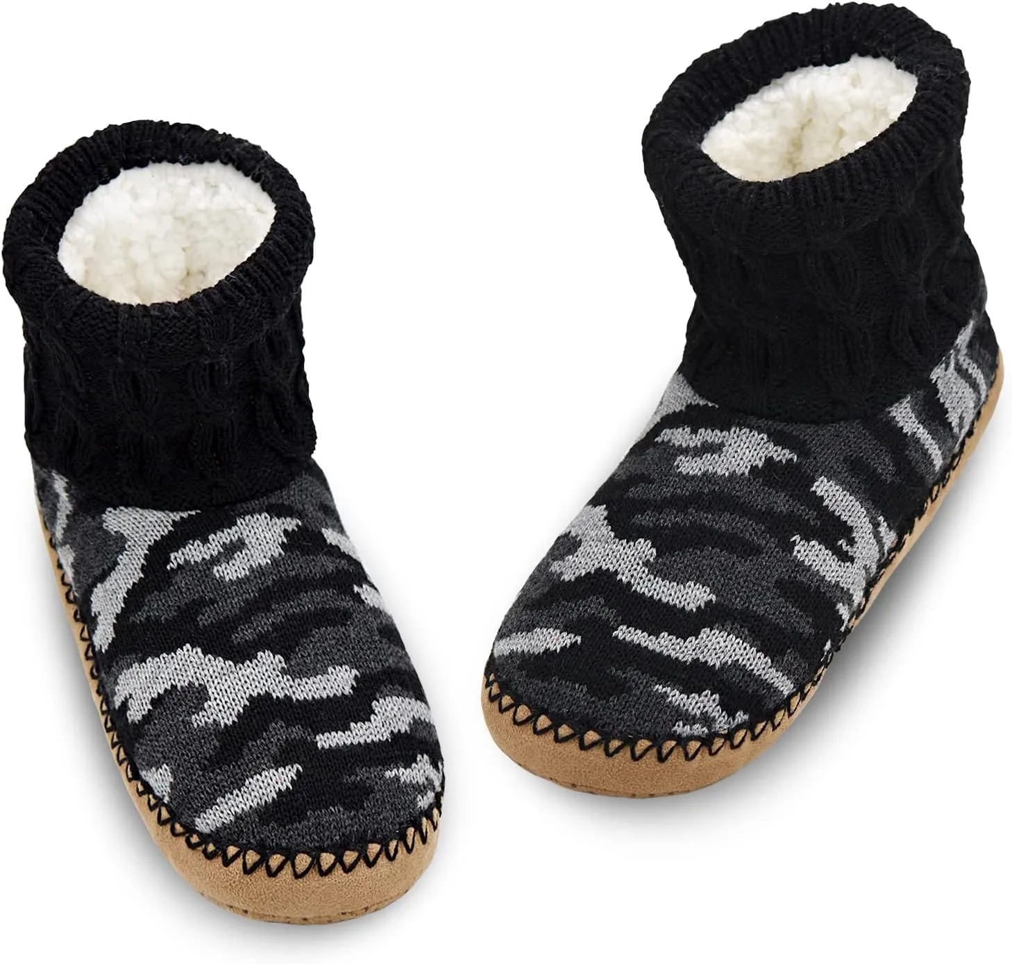 DICUIRD Men's Slippers Socks Autumn Winter Indoor Non-Skid House Slippers