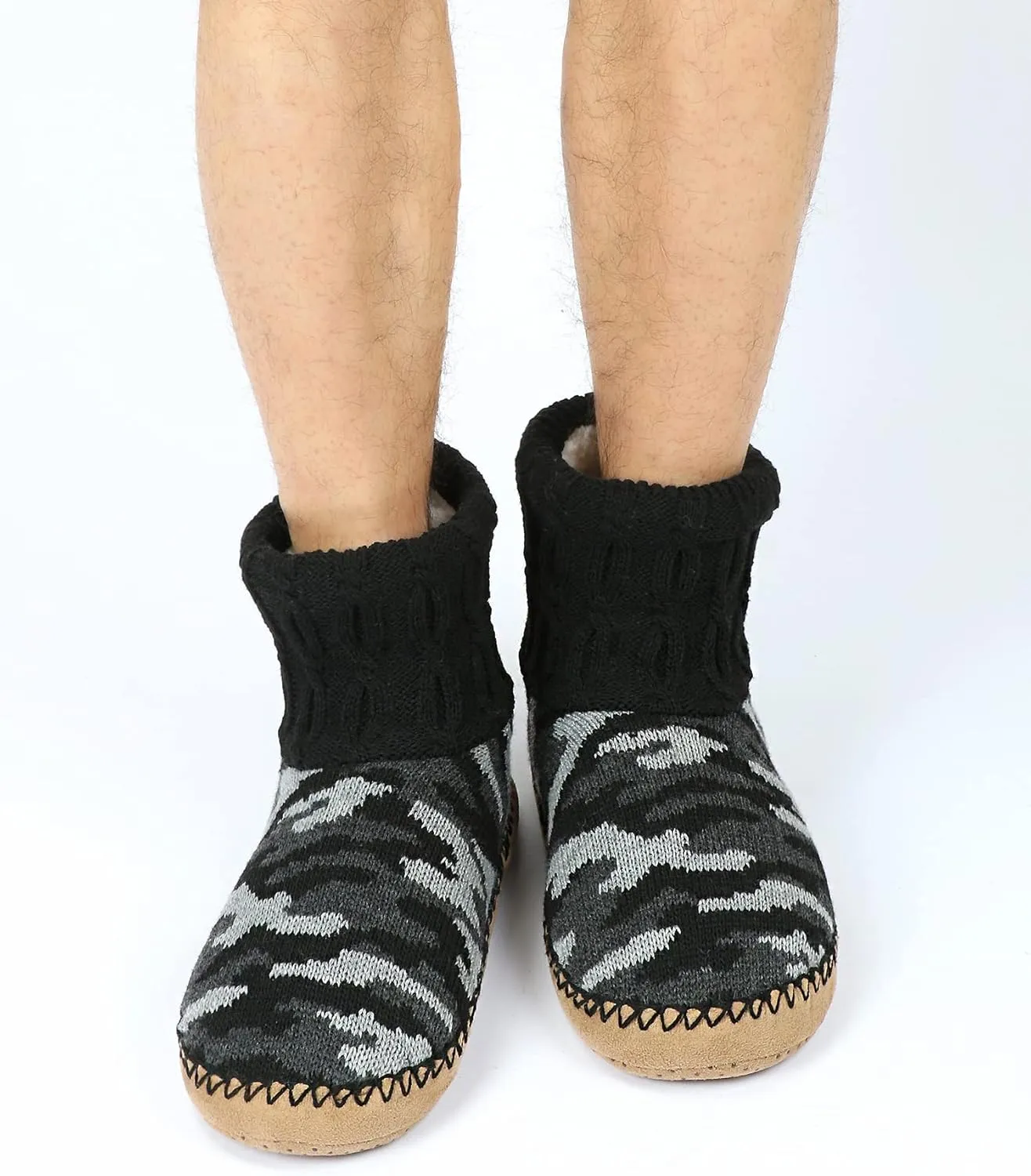 DICUIRD Men's Slippers Socks Autumn Winter Indoor Non-Skid House Slippers