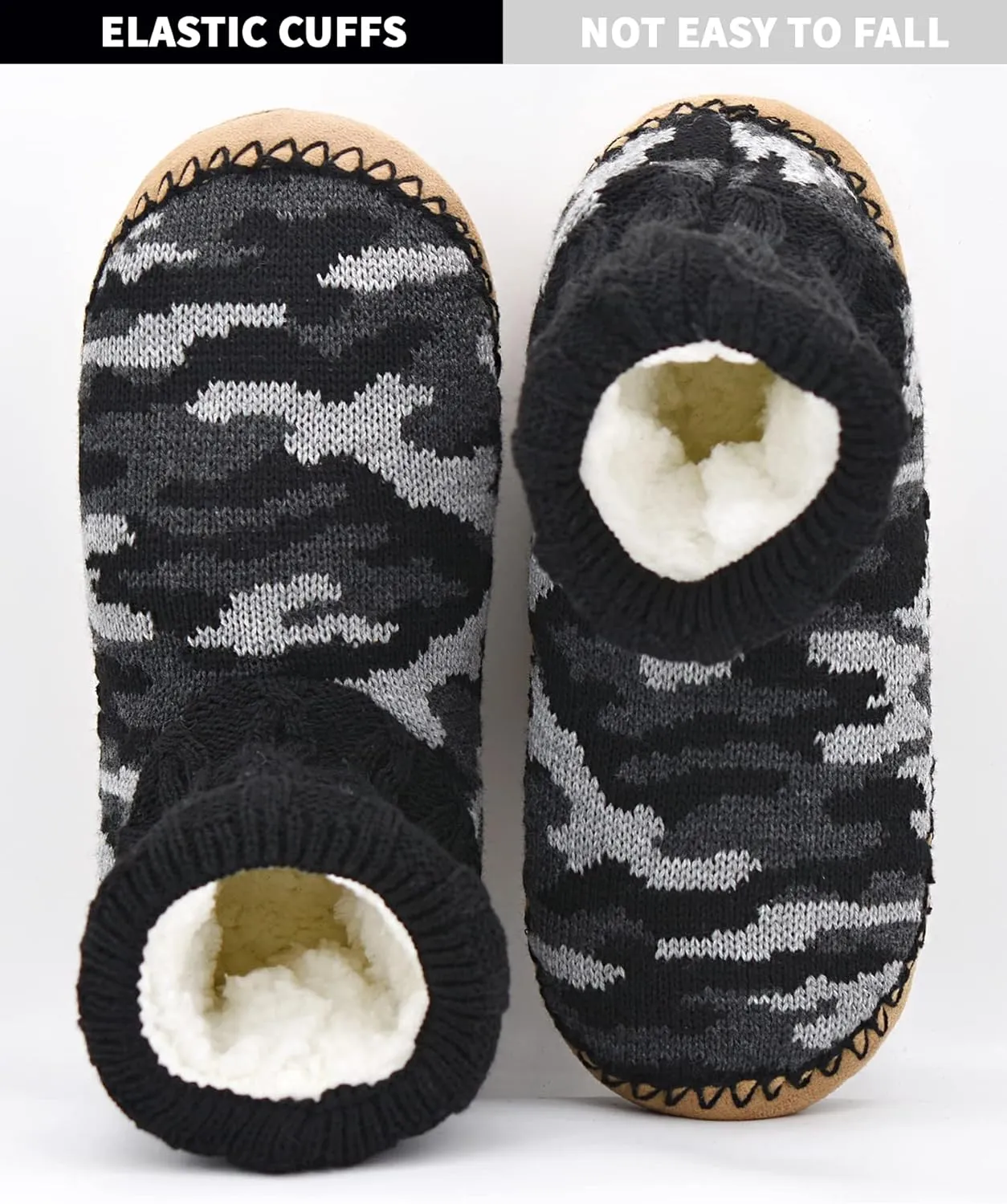 DICUIRD Men's Slippers Socks Autumn Winter Indoor Non-Skid House Slippers