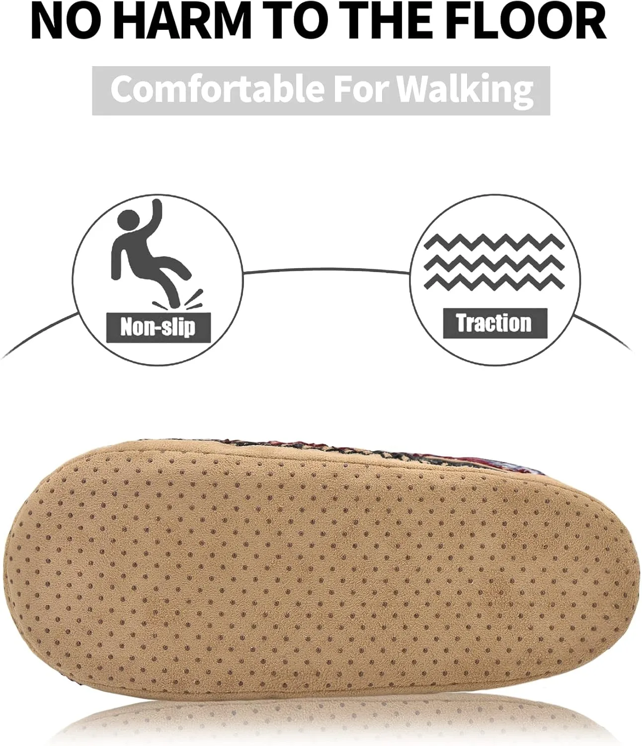 DICUIRD Men's Slippers Socks Autumn Winter Indoor Non-Skid House Slippers
