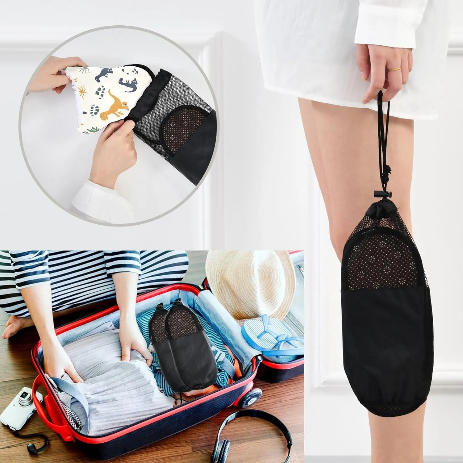 Dinosaur Dino Footprint Plush Slippers for Women Men Warm Comfortable Travel Spa Slipper Non-slip House Shoes