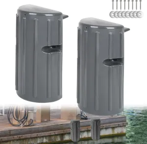 Dock Bumpers,Dock Fenders Bumper,Marine Boat Dock Bumpers,Inflatable Dock Protection for Docking Includes Mounting Hardware（White/Black/Grey）