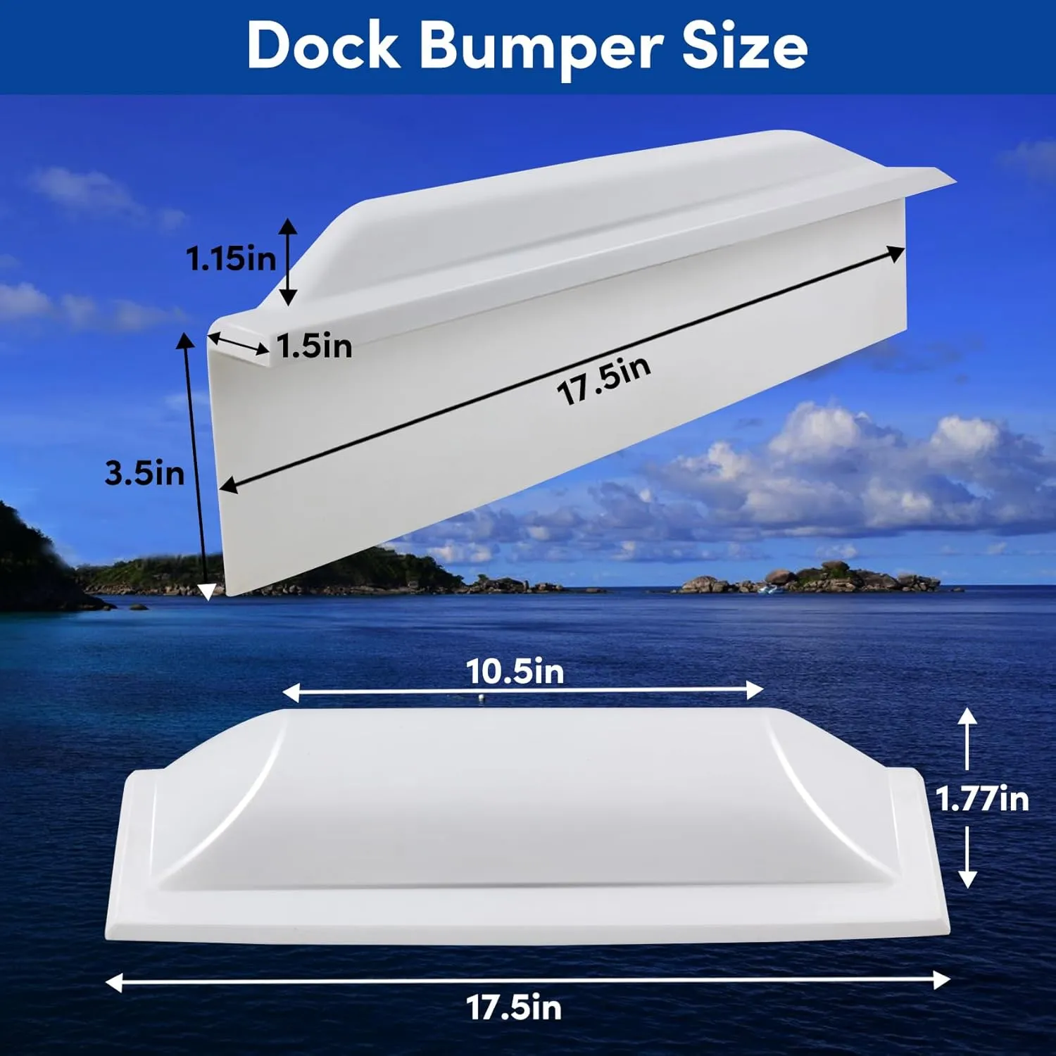 Dock Corner Bumper,Dock Bumpers Straight,Vinyl Boat Dock Corner Bumpers,Boat Straight Bumper,Boat Dock Bumpers,Soft Dock Bumper Guards Dock Bumpers Dock Corner Side Edge for Boat Docks(1,2Pack)