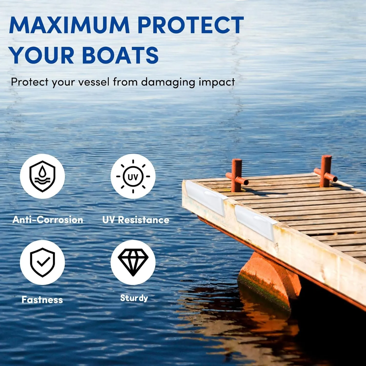Dock Corner Bumper,Dock Bumpers Straight,Vinyl Boat Dock Corner Bumpers,Boat Straight Bumper,Boat Dock Bumpers,Soft Dock Bumper Guards Dock Bumpers Dock Corner Side Edge for Boat Docks(1,2Pack)