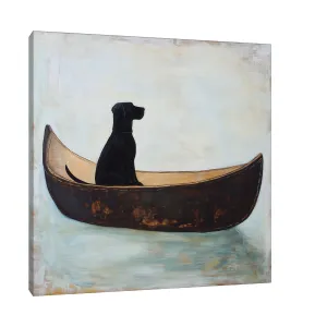 Dog on boat