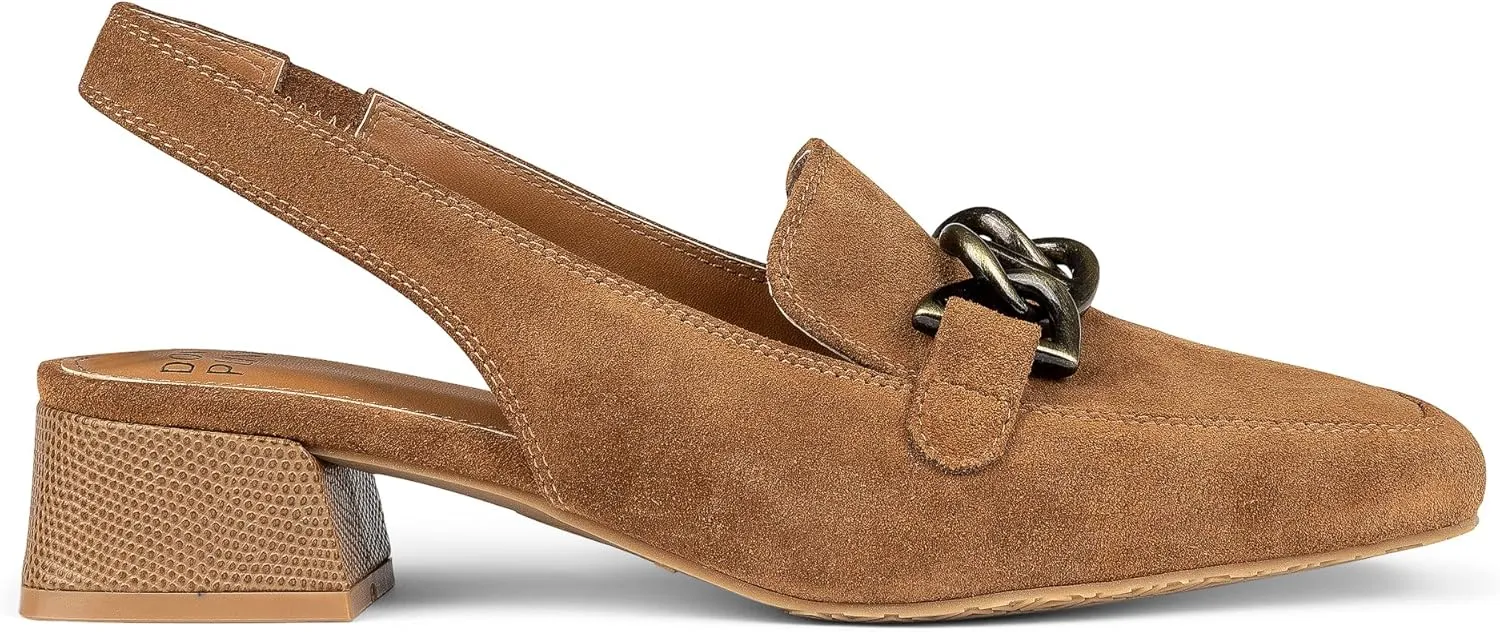 Donald Pliner Women’s Tegan Slingback Loafer Pump Heel – 1.5” Low Flared Heel Shoes for Comfort, Slip On Women’s Heels