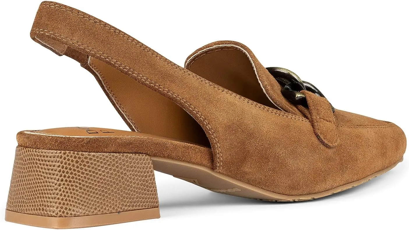 Donald Pliner Women’s Tegan Slingback Loafer Pump Heel – 1.5” Low Flared Heel Shoes for Comfort, Slip On Women’s Heels