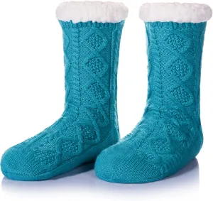 DoSmart Womens Fuzzy Slipper Socks Winter Thermal Snowflake Fleece Lining Christmas Stockings Fluffy Warm Indoor Home Socks