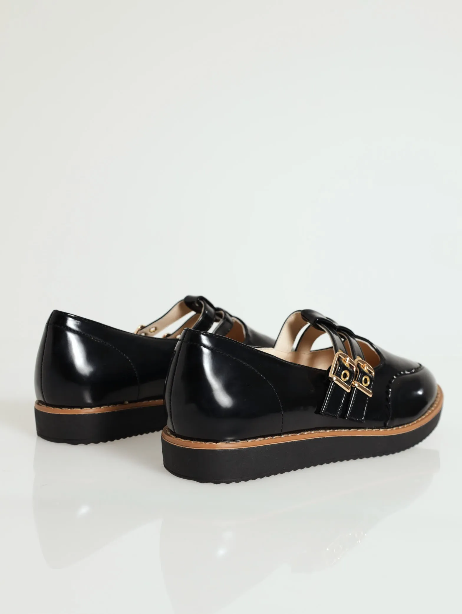 Double Buckle Tbar Loafer With Randing