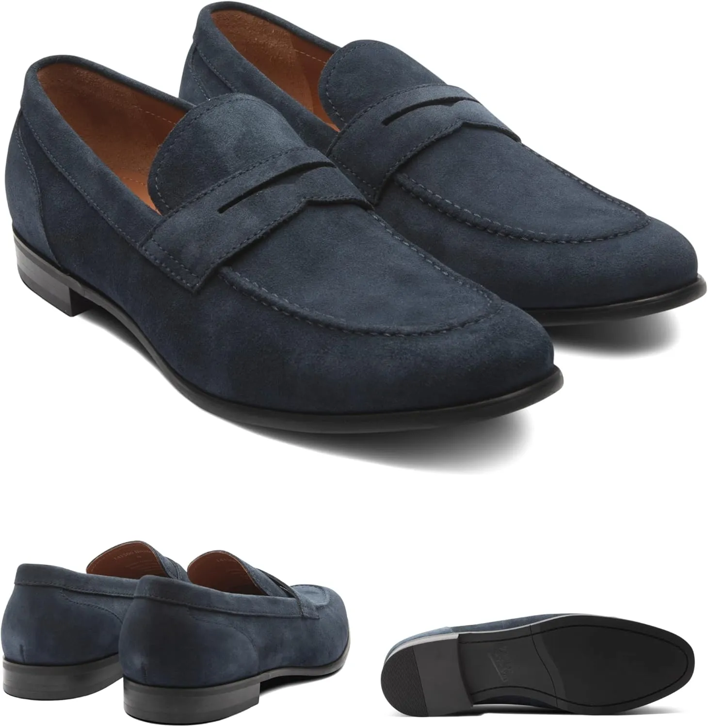 Dunross & Sons Men's Brookes Penny Loafer Slip-On Formal Business Shoes