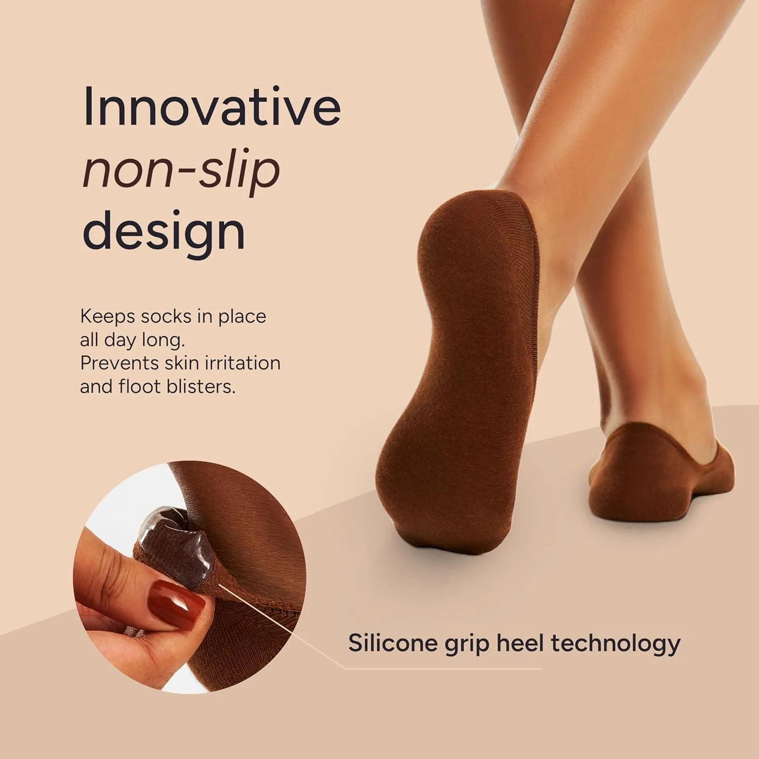 Eedor No Show Socks Womens Invisible Liner, Non Slip & Low Cut, Casual & Formal Wear, Soft & Stretchable