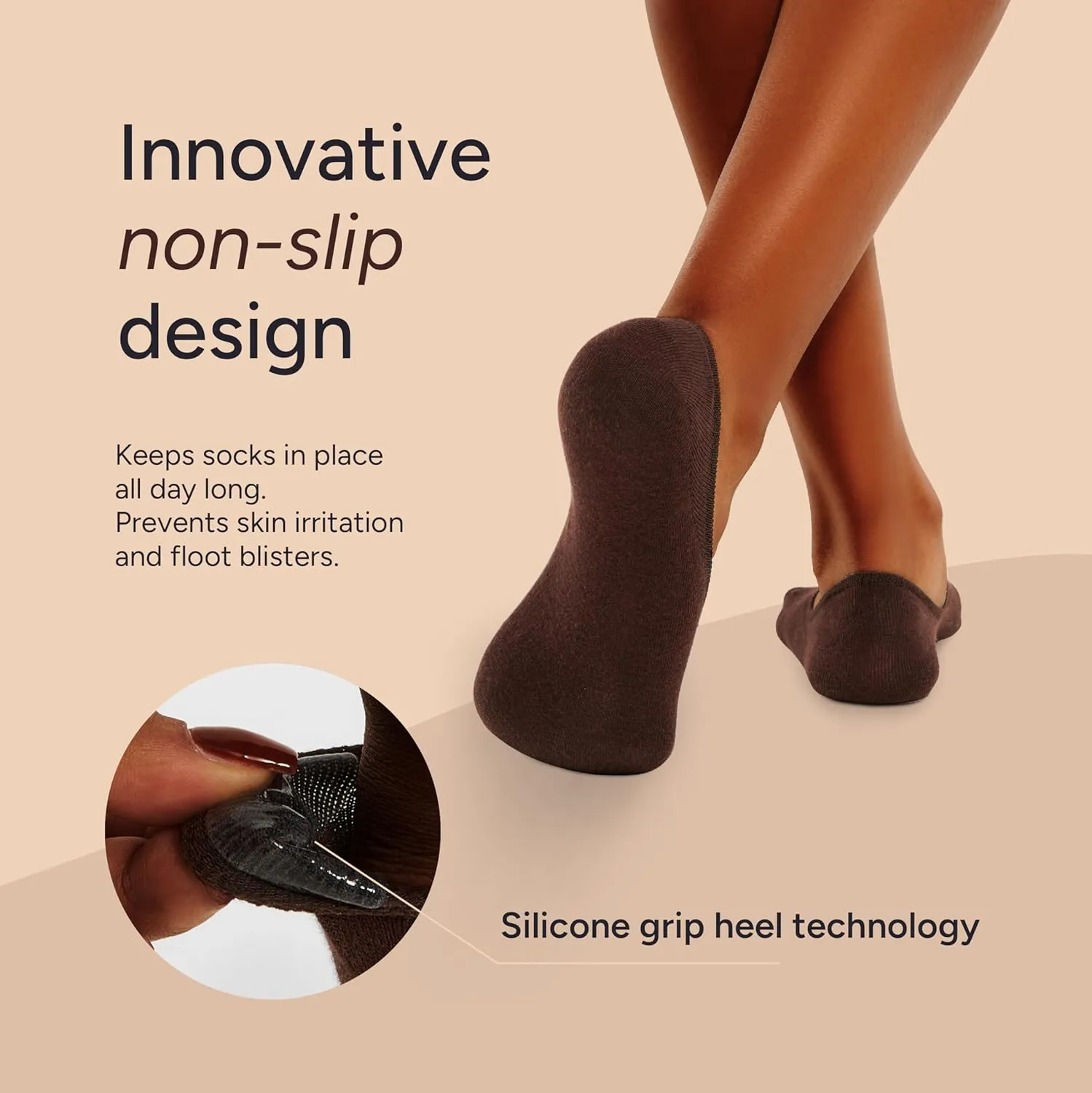Eedor No Show Socks Womens Invisible Liner, Non Slip & Low Cut, Casual & Formal Wear, Soft & Stretchable