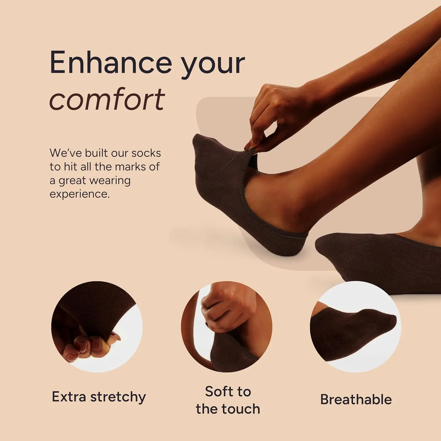 Eedor No Show Socks Womens Invisible Liner, Non Slip & Low Cut, Casual & Formal Wear, Soft & Stretchable
