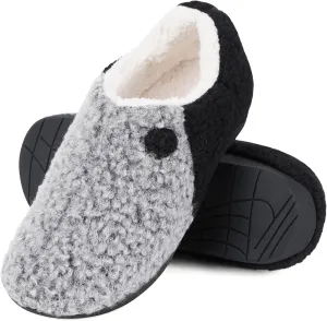 ERGOfoot Orthopedic Slippers with Arch Support for Women Men, Fuzzy House Slippers for Plantar Fasciitis, Indoor Shoes with Soft Plush Sherpa Fleece Lining