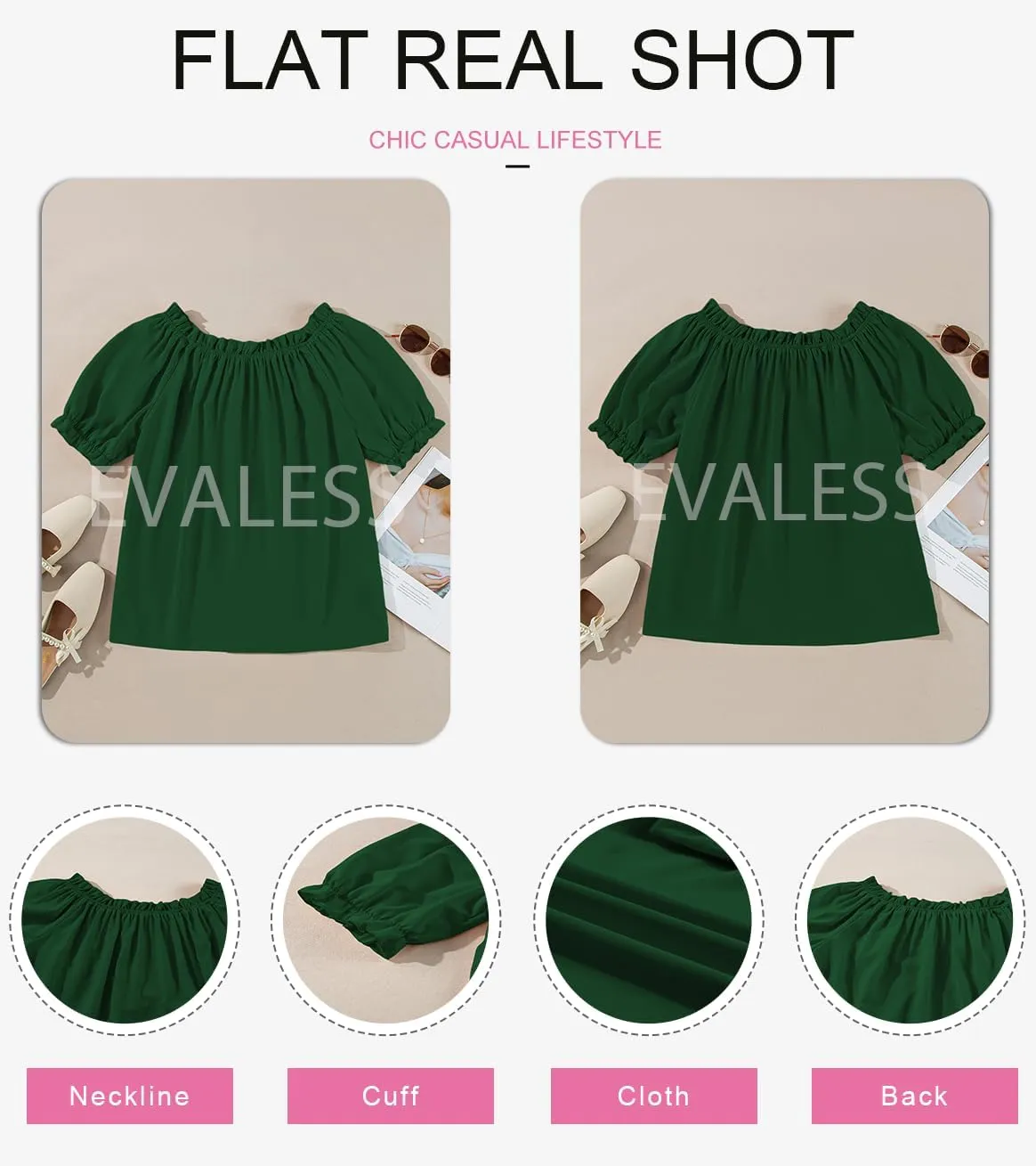 EVALESS Womens Tops Off The Shoulder Blouses for Women Dressy Casual Cute Puff Sleeve T Shirts Fashion 2025