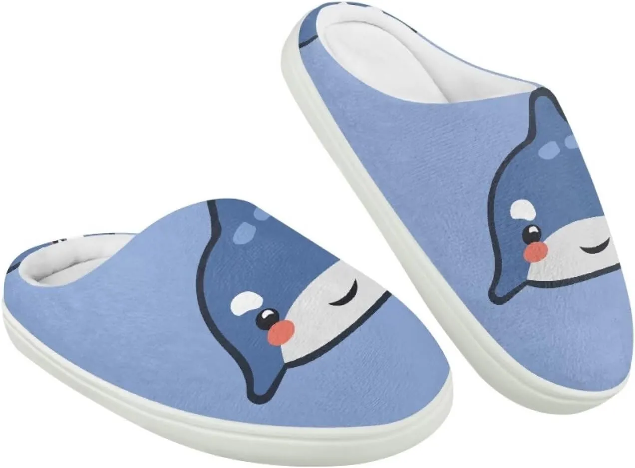 Fashion Warm House Slippers Soft Rubber Sole Anti-Skid Shoes Boys Girls Light Elastic Travel Slippers for Party Size 9-15 White Sole