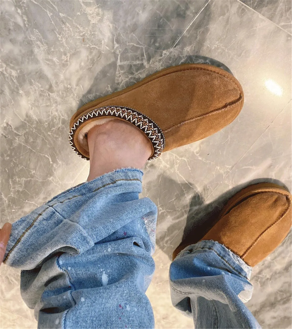 Fashion Winter plush platform Short Ankle boots for kids Fur Fleece Lined slippers girl boy warm Outdoor indoor House anti slip trend Mini boots little kids big kids