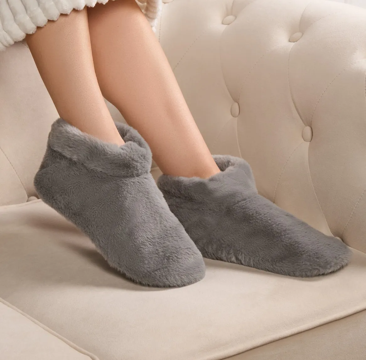 Faux Fur Boot Slipper Socks