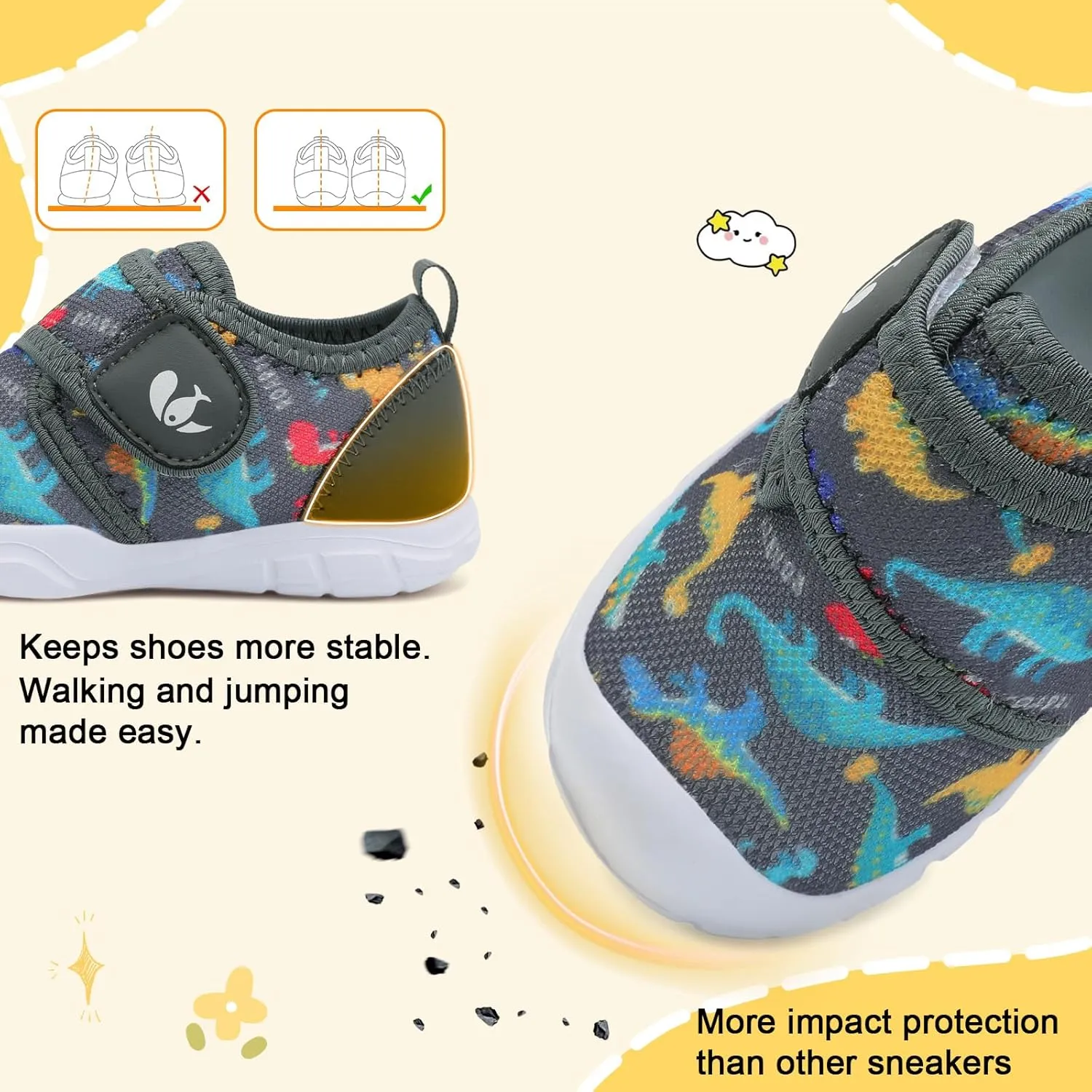 FEETCITY Toddler Shoes Boys Girls Toddler Slip On Sneakers Kids Tennis Shoes Sports Shoe Walking Shoe