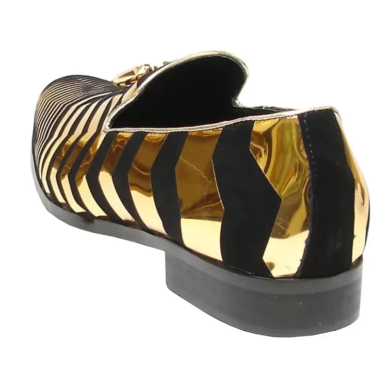 Fiesso FI-6945 Gold Loafers