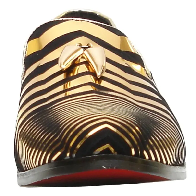 Fiesso FI-6945 Gold Loafers
