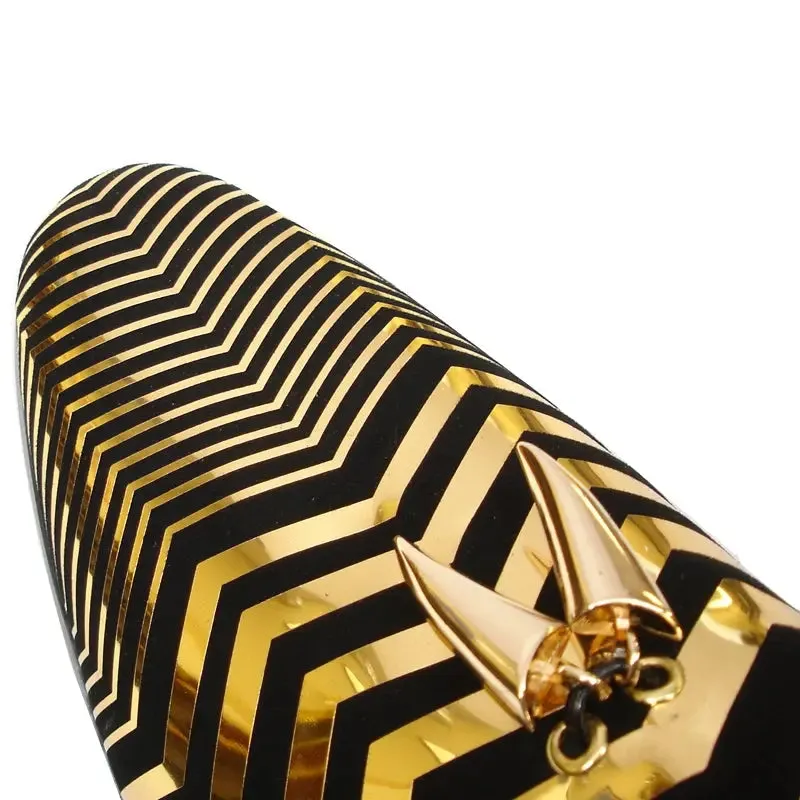 Fiesso FI-6945 Gold Loafers