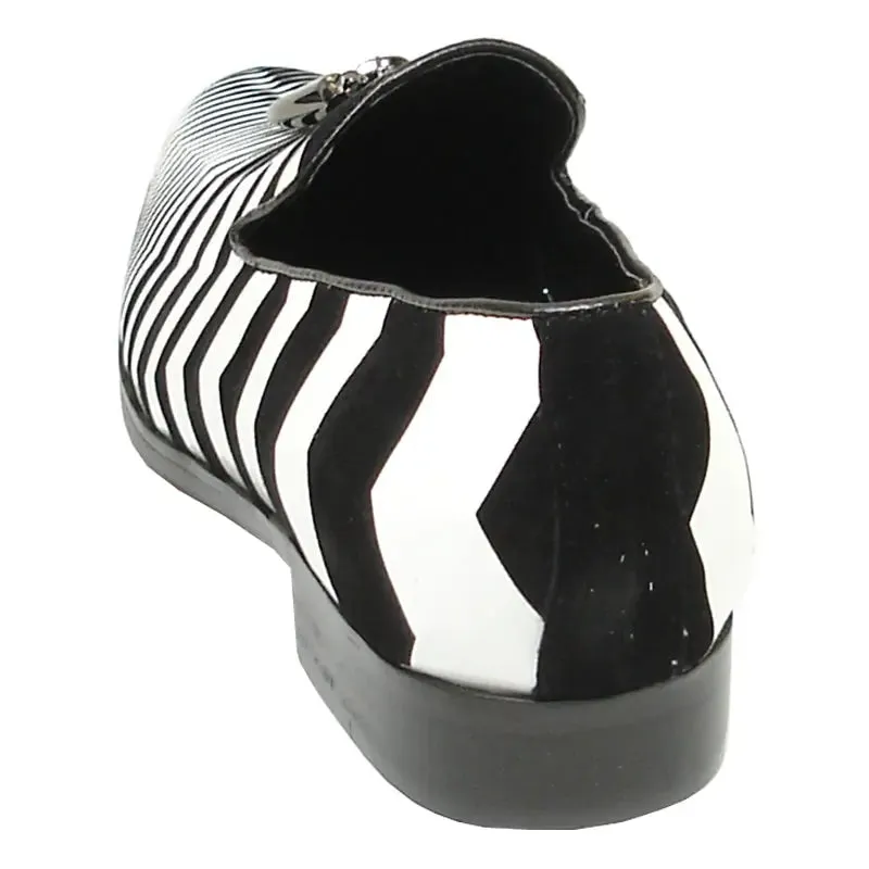 Fiesso FI-6945 White Black Loafers
