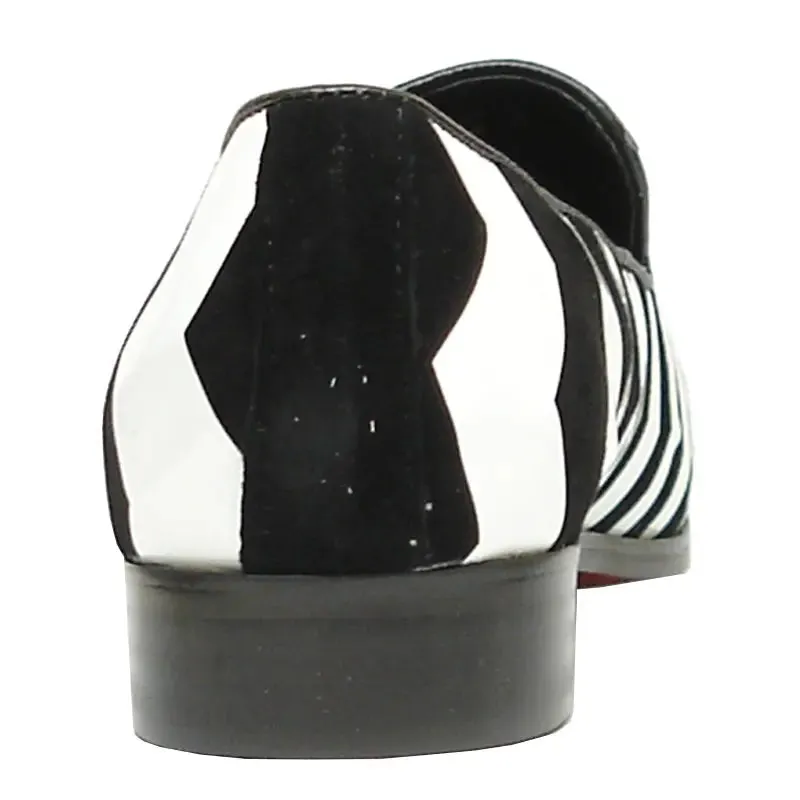 Fiesso FI-6945 White Black Loafers