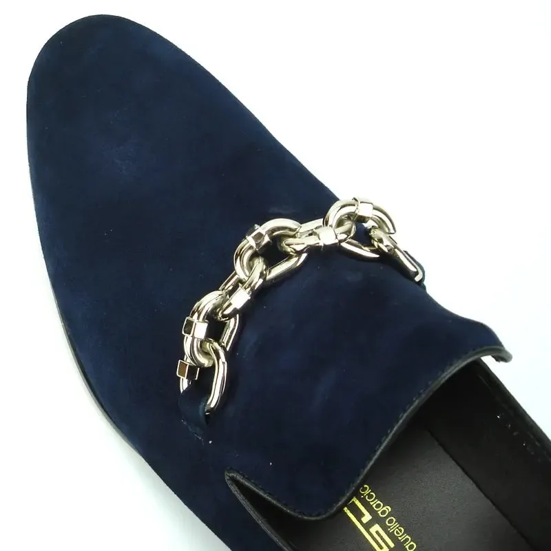 Fiesso FI-7191 Navy Loafers