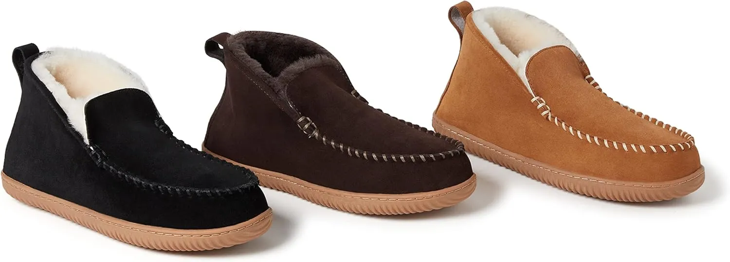 Fireside by Dearfoams Men's Rockhampton Indoor/Outdoor Shearling Boot Slipper