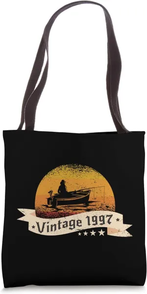 Fisher-men Vintage born 1997 Birthday Fishing-boat Fishing Tote Bag