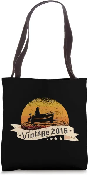 Fisher-men Vintage born 2016 Birthday Fishing-boat Fishing Tote Bag