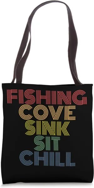 Fishing Cove Sink Sit Chill Retro Summer Vibes Tote Bag