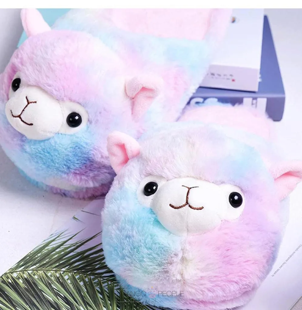Fluffy Alpaca Llama Plush Slipper
