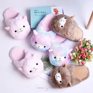 Fluffy Alpaca Llama Plush Slipper