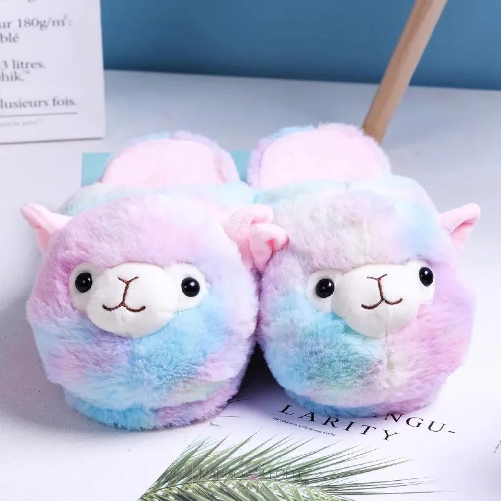 Fluffy Alpaca Llama Plush Slipper