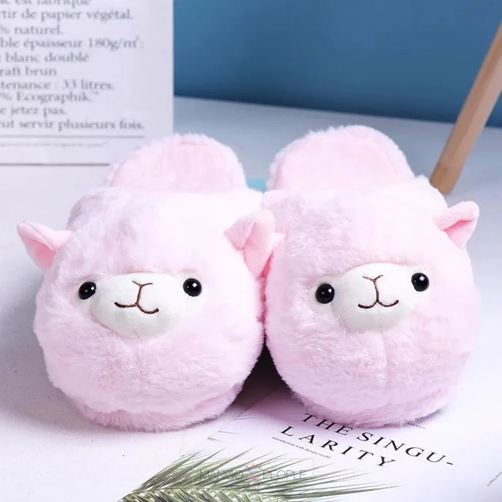 Fluffy Alpaca Llama Plush Slipper