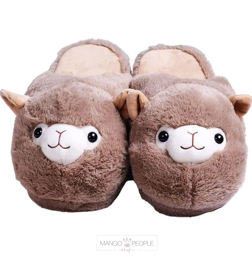 Fluffy Alpaca Llama Plush Slipper