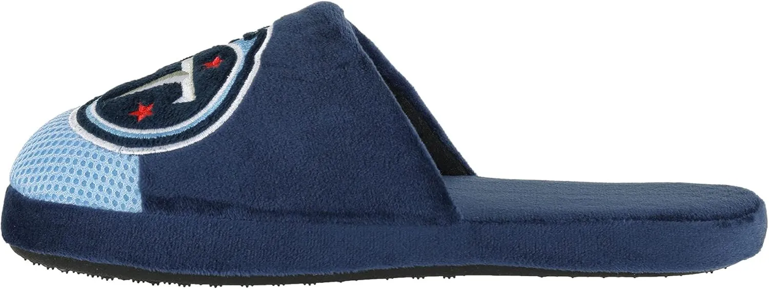 FOCO Men's NFL Team Logo Staycation Plush House Shoes Slide Slippers