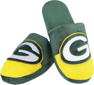 FOCO Men's NFL Team Logo Staycation Plush House Shoes Slide Slippers