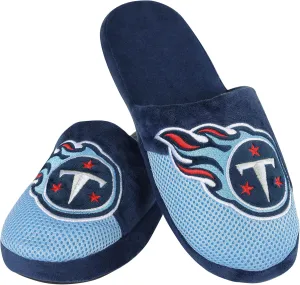 FOCO Men's NFL Team Logo Staycation Plush House Shoes Slide Slippers