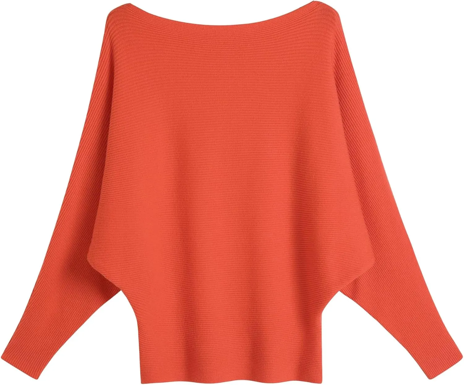 FULIER Women Oversized Boat Neck Batwing Sleeves Dolman Knitted Sweaters Lightweight Pullovers Tops One Size