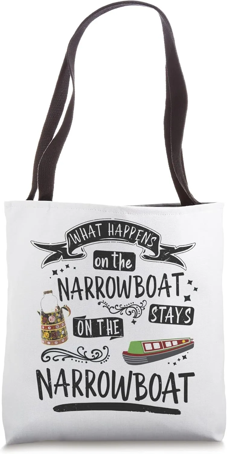 Funny Narrowboat Design For Canal Boat & Barge Boat Owners Tote Bag