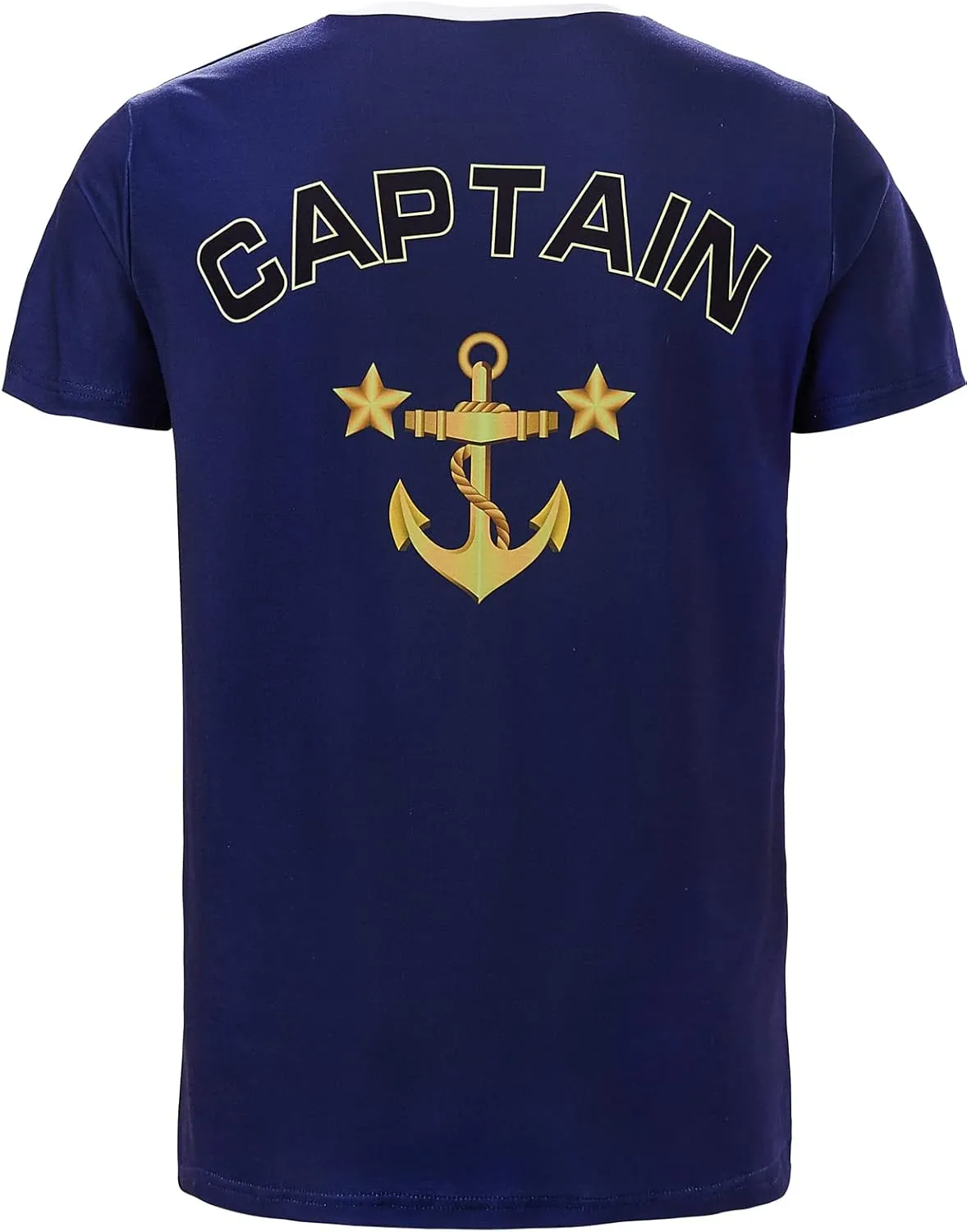 Funny World Men's Captain T-Shirt Graphic Short Sleeve Yacht Party Costume
