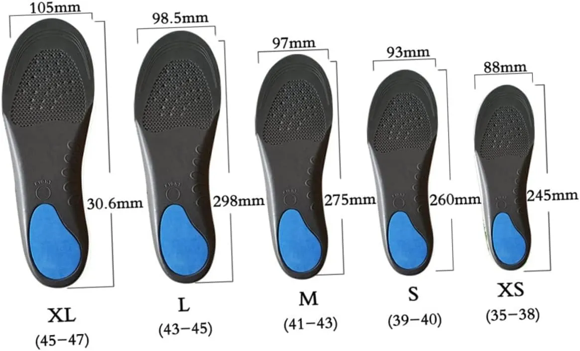 GALPADA Men's Women's Flatfoot Correcting Pads Arch Support Inserts Decompression Breathable Insoles