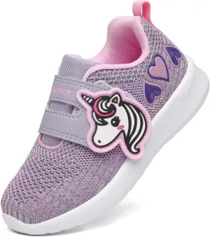 GEERX YUMI Toddler Girl Athletic Tennis Shoes Lightweight Breathable Comfortable Sport Walking Running Unicorn Sneakers (Toddler/Little Kid)