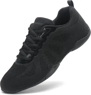 Girls Cheer Shoes Lightweight Non-Slip with Arch Support for Youth Cheerleading Stunts, Dance and Gymnastics Competitions Size Kids/Little Kid 12 to Women 11.5 (Black/White)