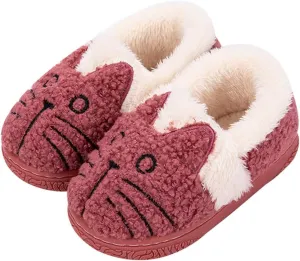 Girls House Slippers Kids Plush House Shoes Boys Warm Cartoon Slippers Cute Animal Winter Indoor Slipper